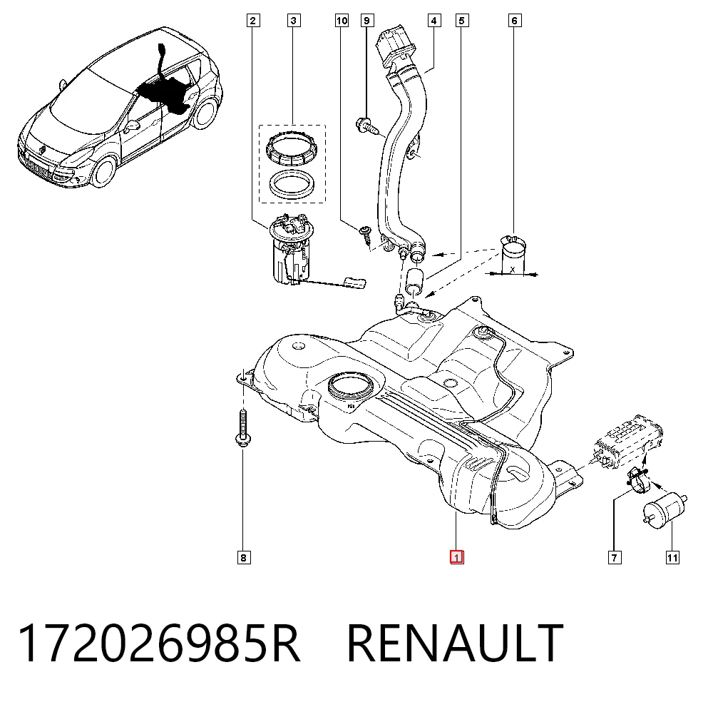 Depósito de combustible 172026985R RENAULT