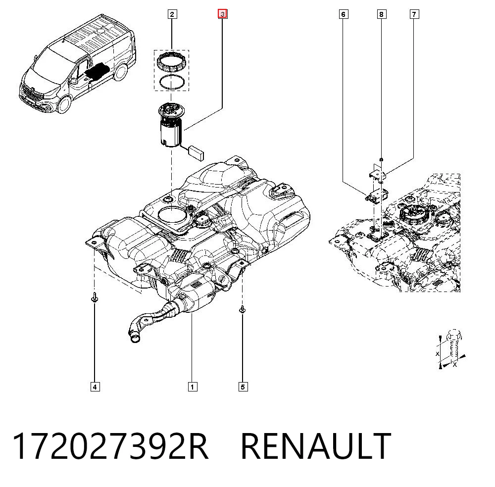 172027392R Renault (RVI) Módulo de alimentación de combustible