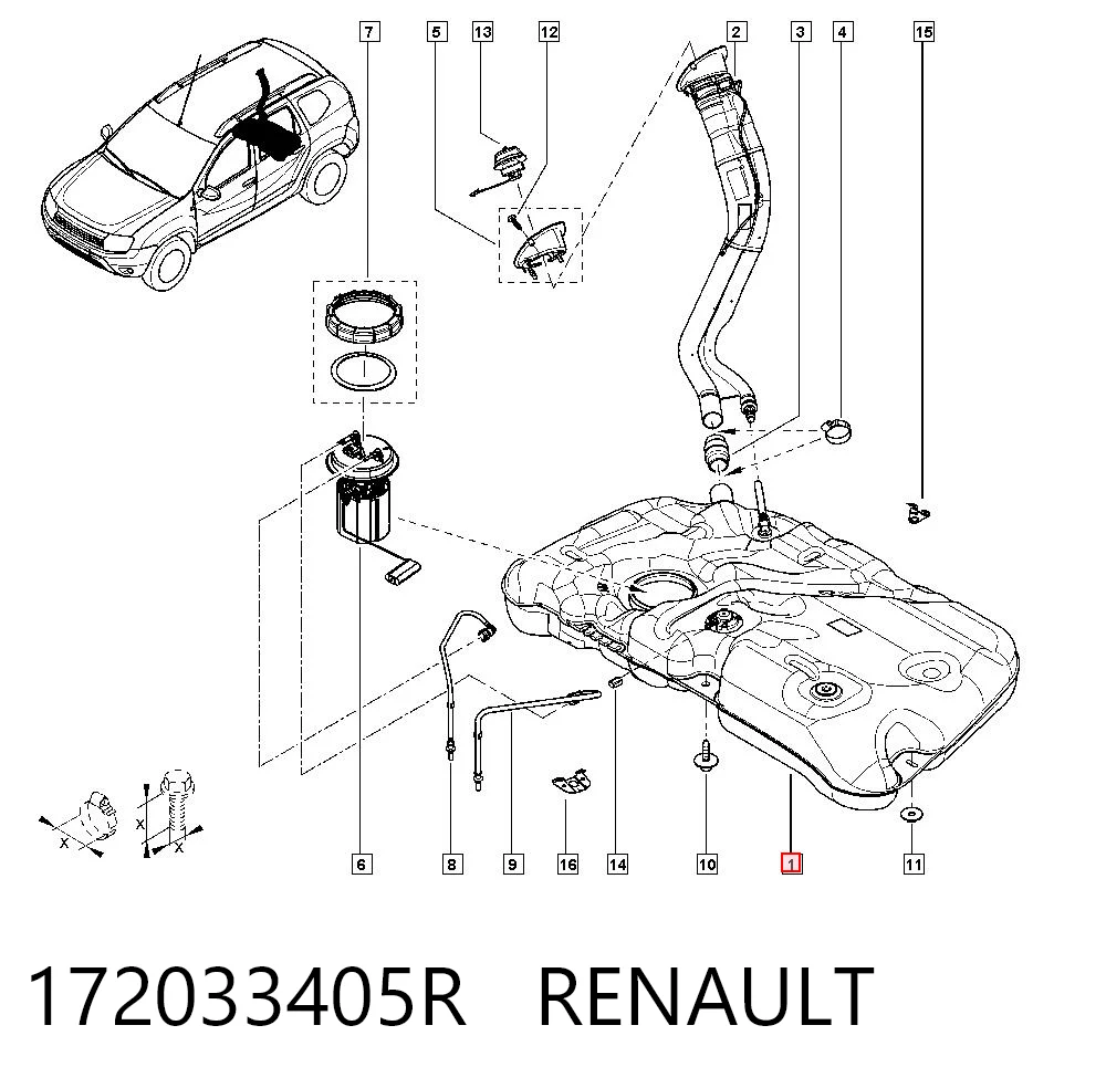Tanque de combustible para Renault DUSTER II HM