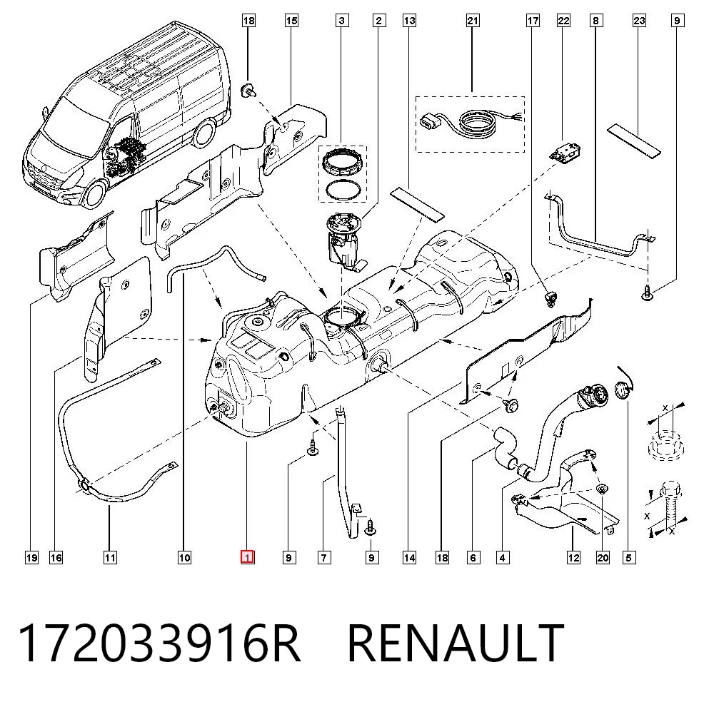 Comprar Depósito de combustible Renault Master III EV, HV, UV a bajo precio