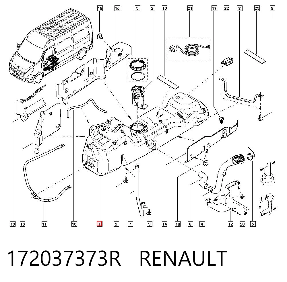 Depósito de combustible 172037373R RENAULT