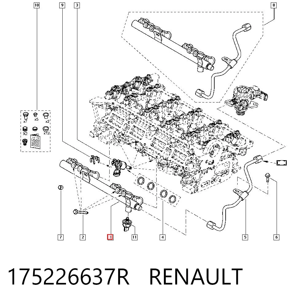 175226637R Renault (RVI) Rampa de combustible