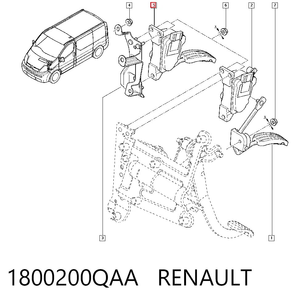 Pedal de aceleracion Renault Trafic II (2001-2014)