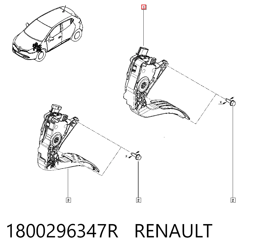 Pedal de aceleracion para Renault Clio IV BH