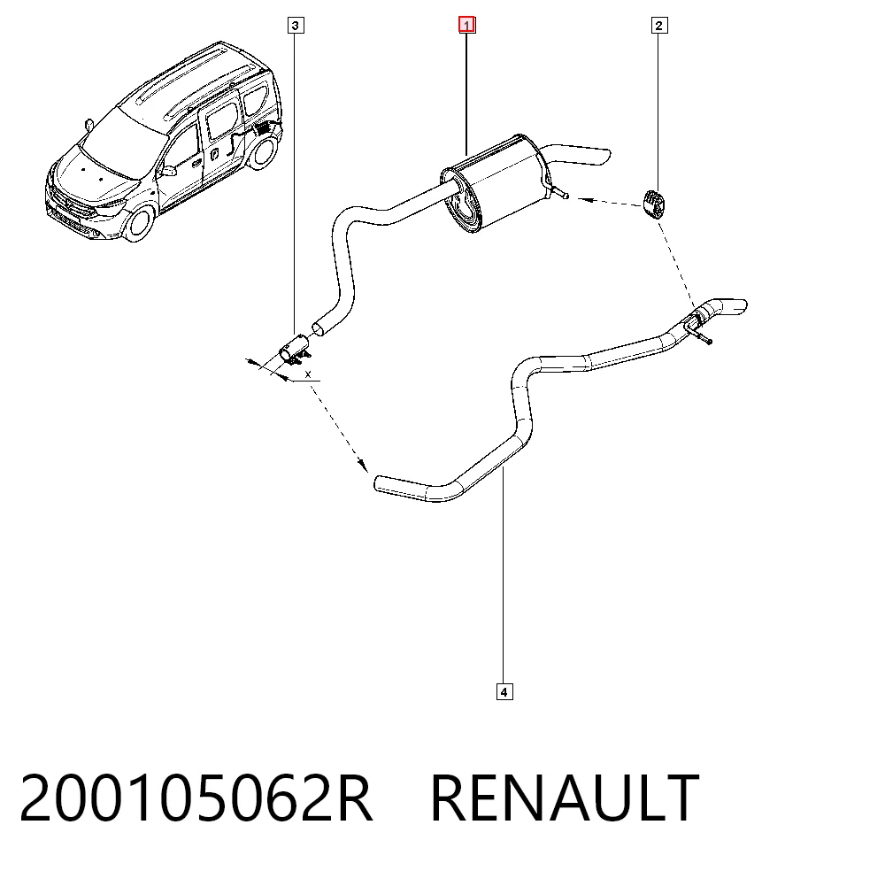 Silencioso trasero Dacia Lodgy  (2012-2026)