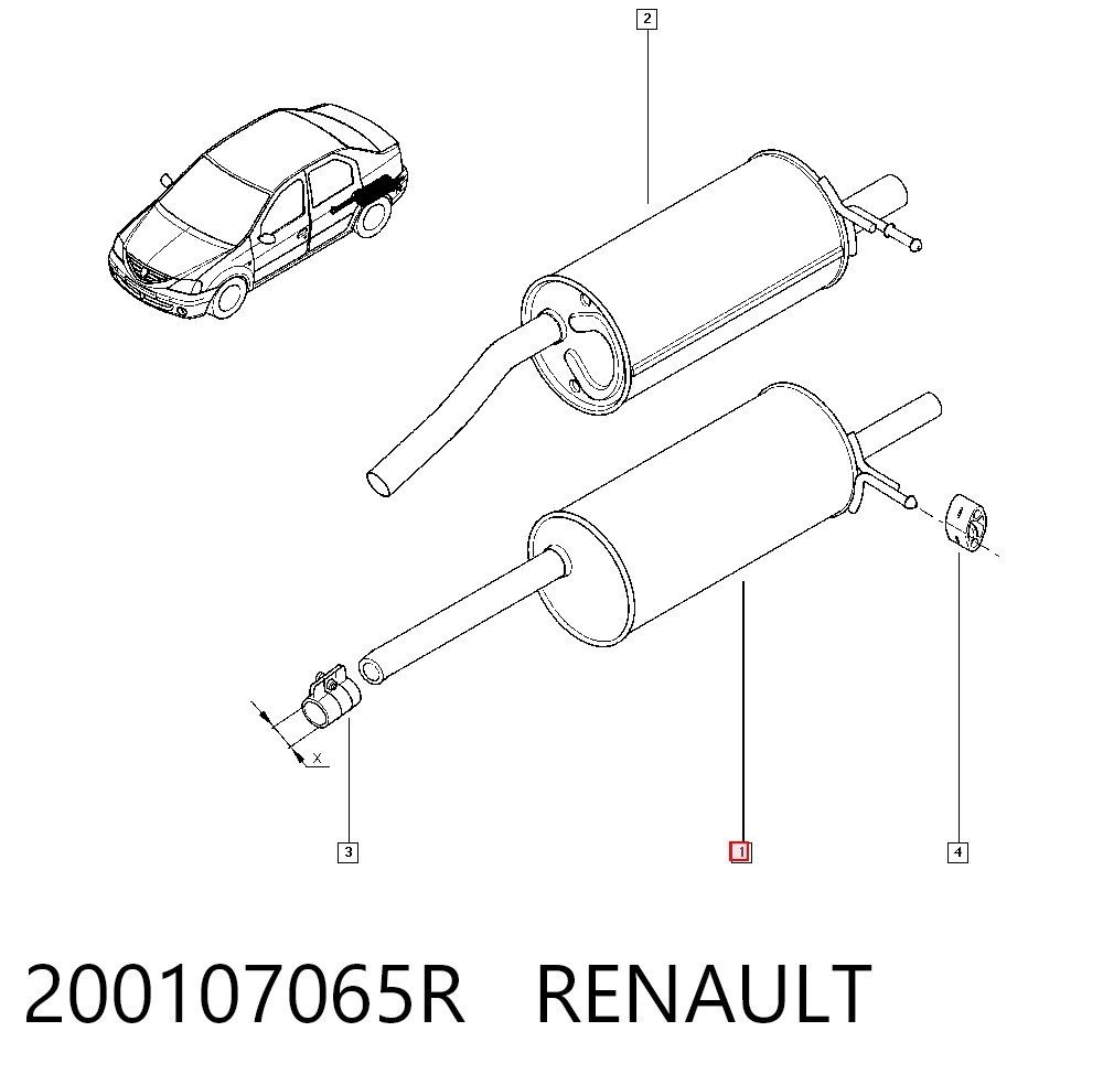 Silencioso trasero Renault LOGAN I (2015-2026)