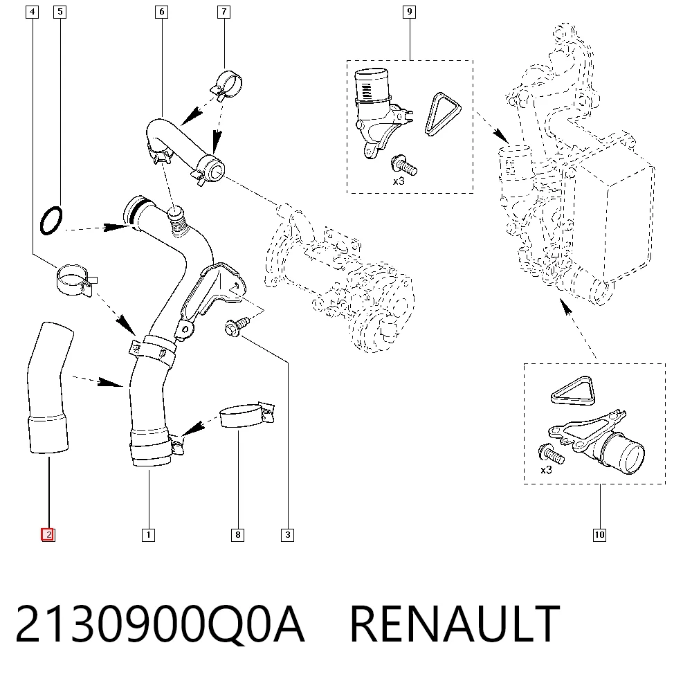Comprar Manguera (tubo) del sistema de refrigeración Renault Master III FV a bajo precio