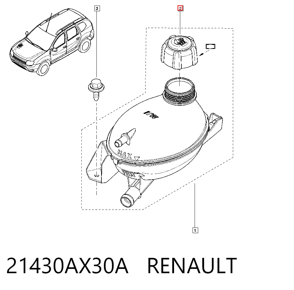 Tapón depósito de refrigerante para Renault DUSTER HS