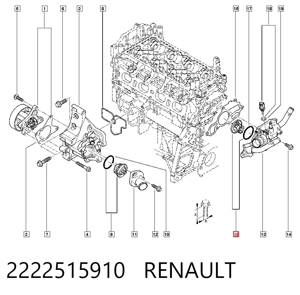 2222515910 Renault (RVI) Termostato de agua
