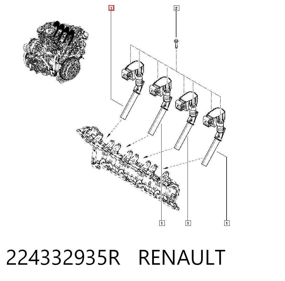 224332935R Renault (RVI) Bobina de ignición
