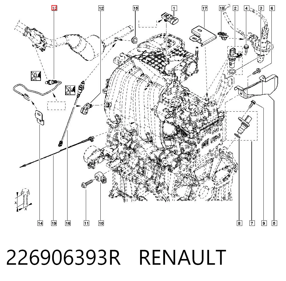 226906393R Renault (RVI) Sonda lambda (NOx, O2)