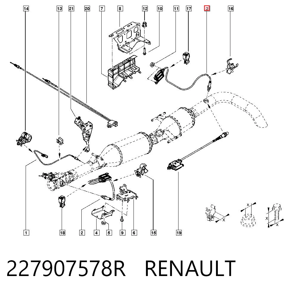 227907578R Renault (RVI) Sensor de óxidos de nitrógeno NOx