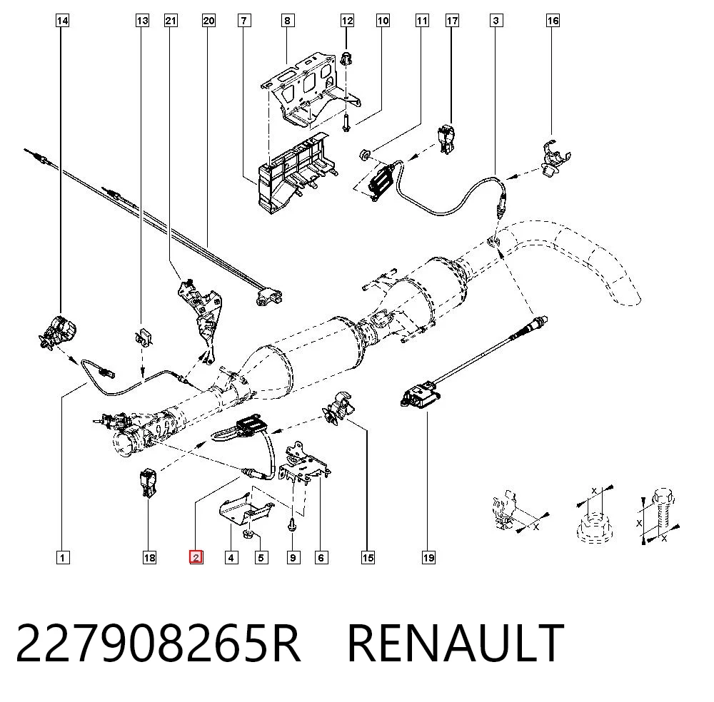227908265R Renault (RVI) Sensor de óxidos de nitrógeno NOx delantero