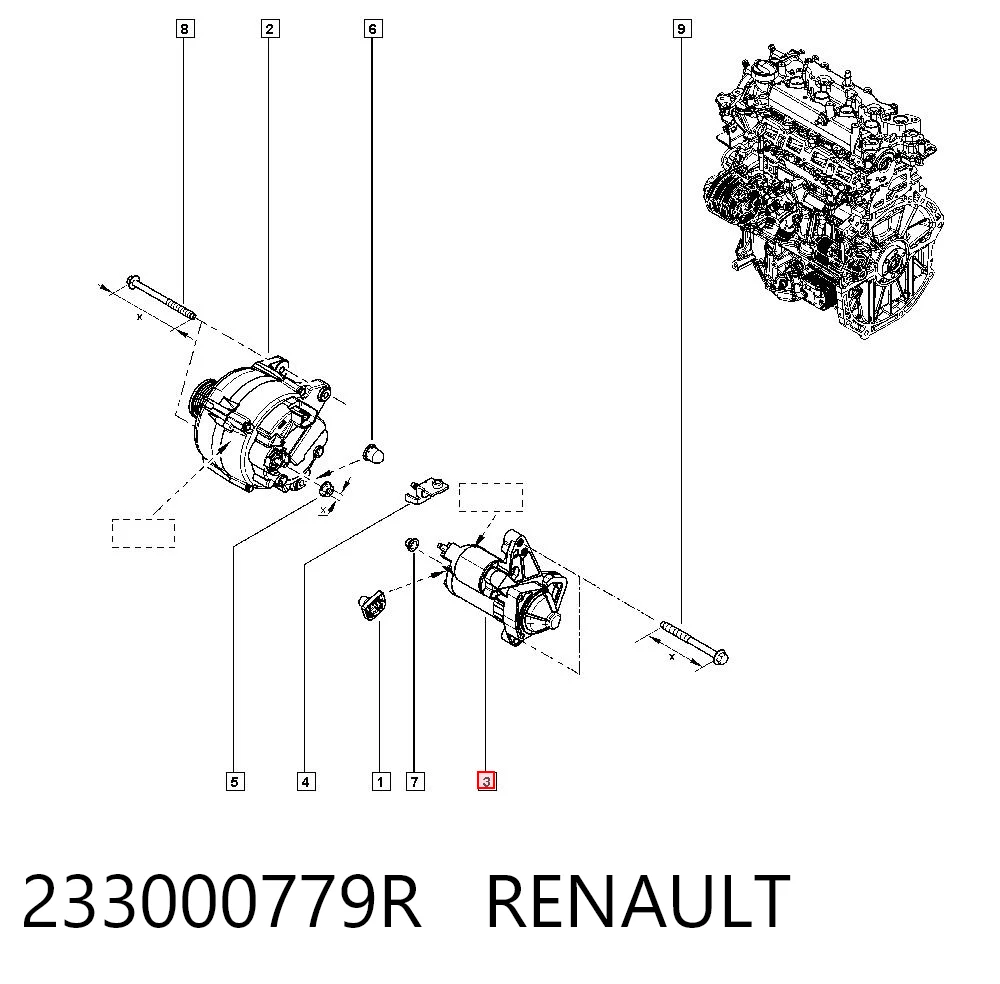 233000779R Renault (RVI) Arranque motores