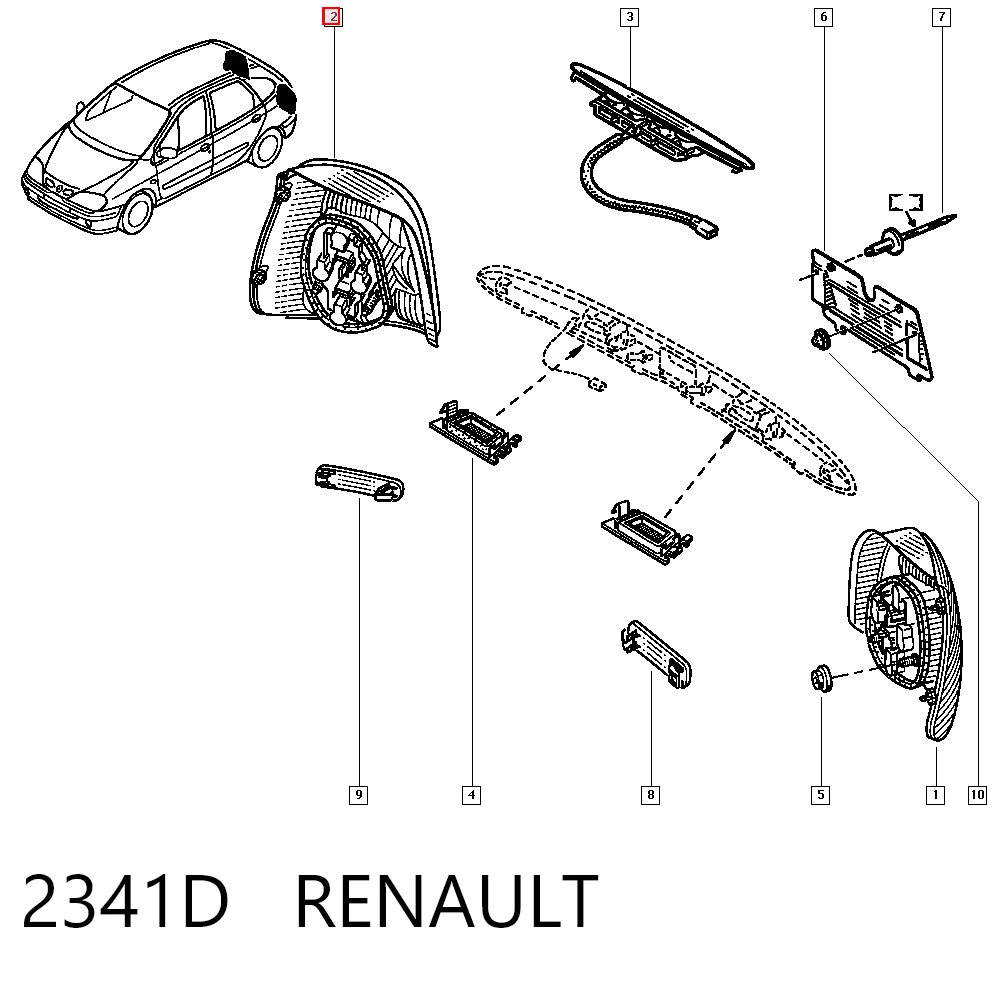Piloto trasero derecho para Renault Scenic I JA0, JA1, FA0