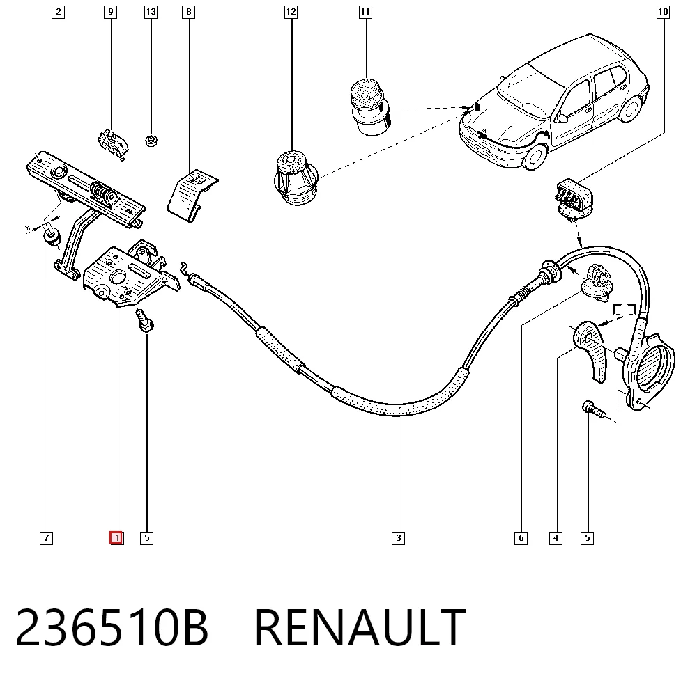 Cerradura de capó Renault Scenic II monovolumen (JM0, JM1) (2003 - 2009) precio, desde 26,14 EUR