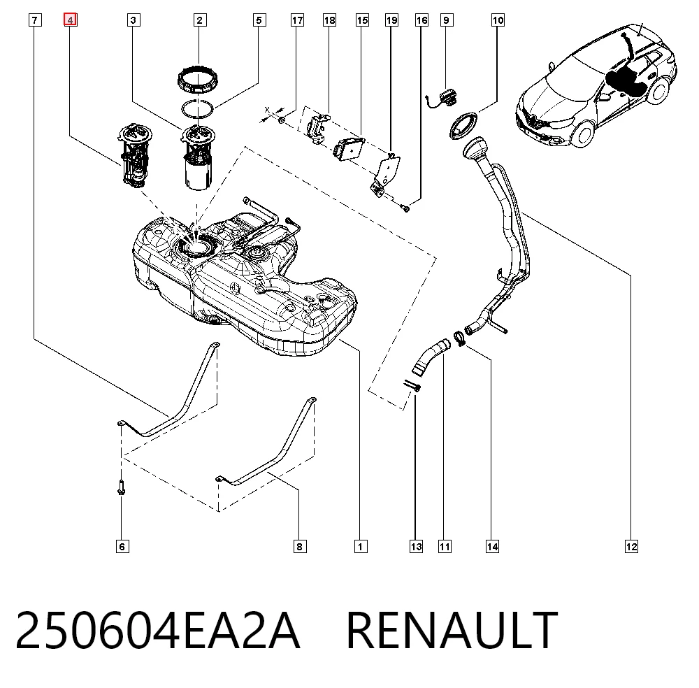 Sensor de tanque de combustible Nissan Qashqai II (J11)