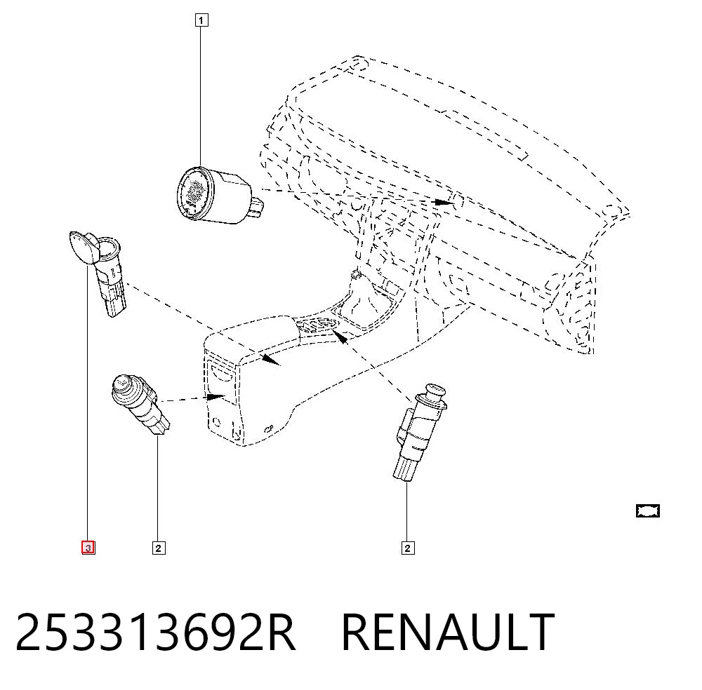 Toma de encendedor de cigarrillos 253313692R RENAULT