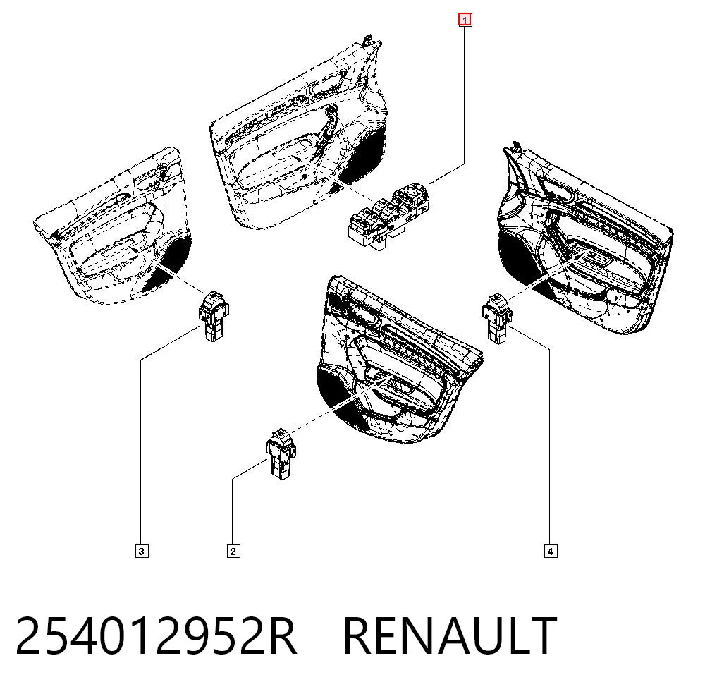 254012952R Renault (RVI) Unidad de control de elevalunas delantera izquierda