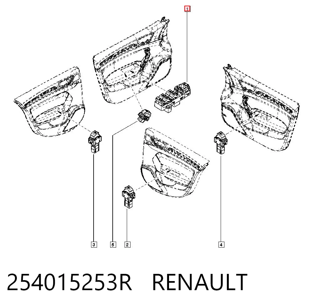 254015253R Renault (RVI) Unidad de control de elevalunas delantera izquierda