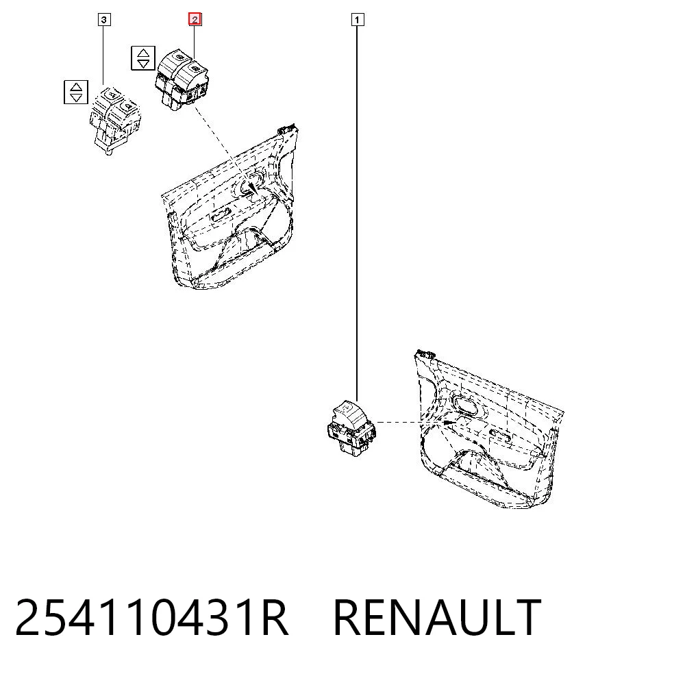 254110431R Renault (RVI) Unidad de control de elevalunas delantera izquierda