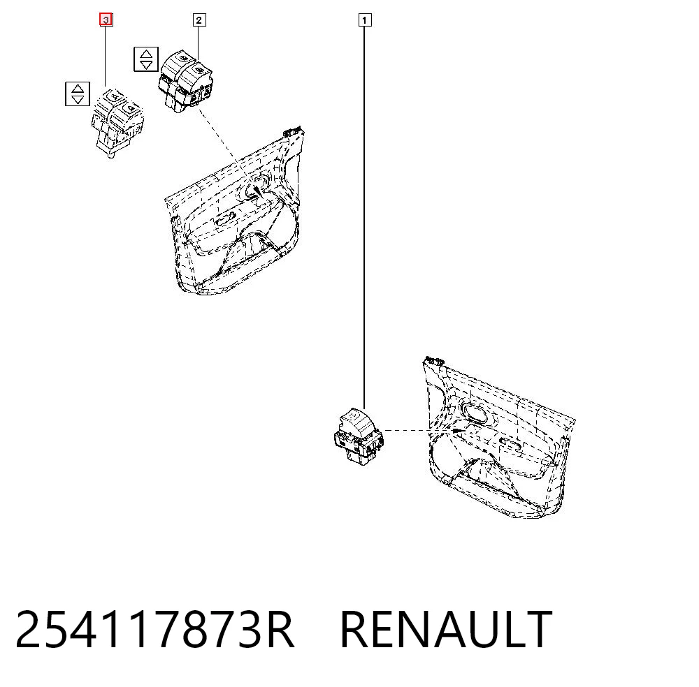 254117873R Renault (RVI) Unidad de control de elevalunas delantera izquierda