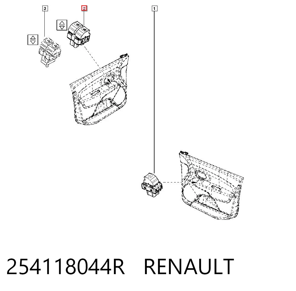 254118044R Renault (RVI) Unidad de control de elevalunas delantera izquierda