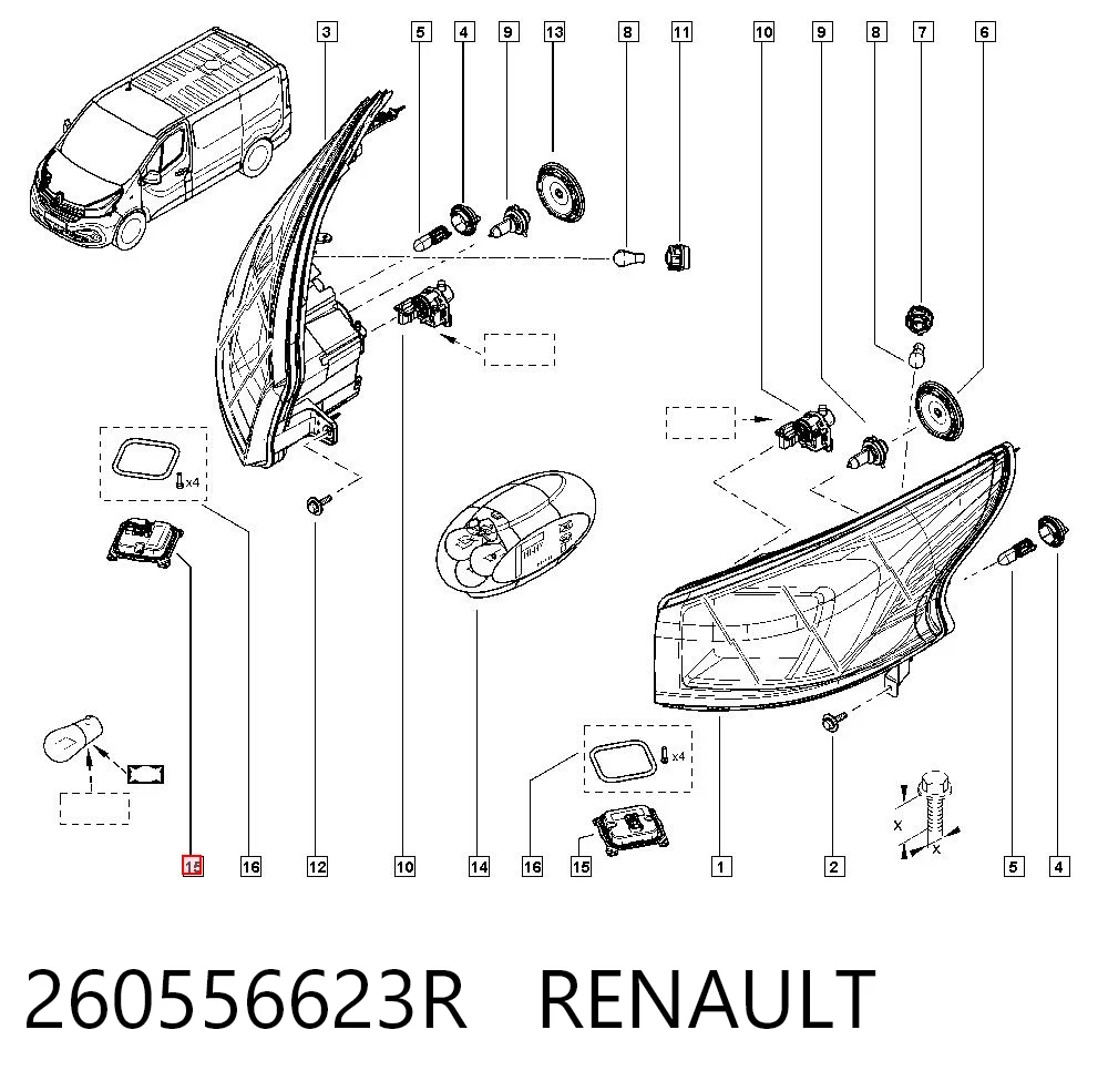 260556623R Renault (RVI) Centralita, faros xenon