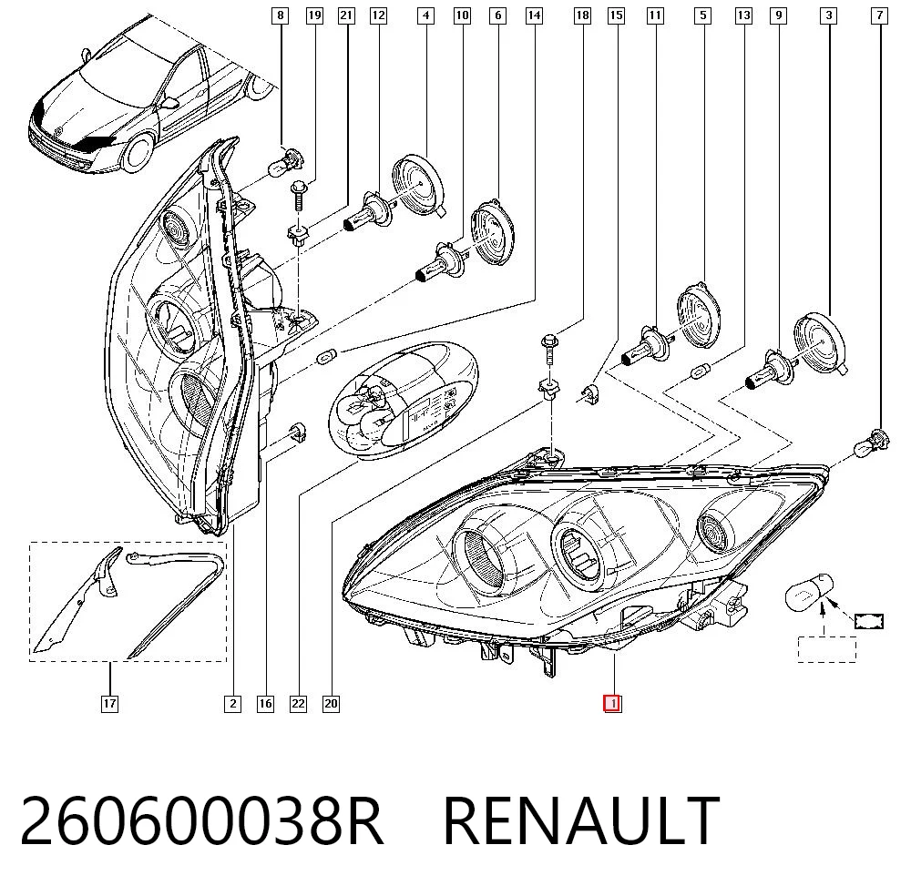 Faros Renault Laguna III (2007-2015)