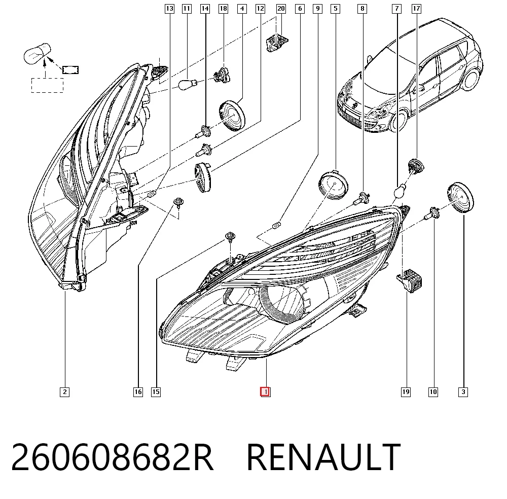 Faro Renault Scenic GRAND III monovolumen (JZ0, JZ1) (2009 - 2016) precio, desde 162,62 EUR