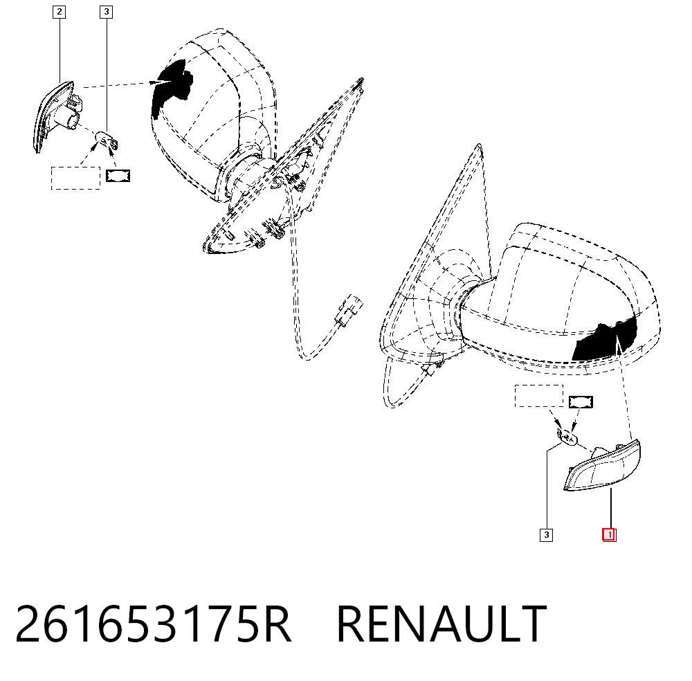 261653175R Renault (RVI) Luz intermitente de espejo retrovisor izquierdo