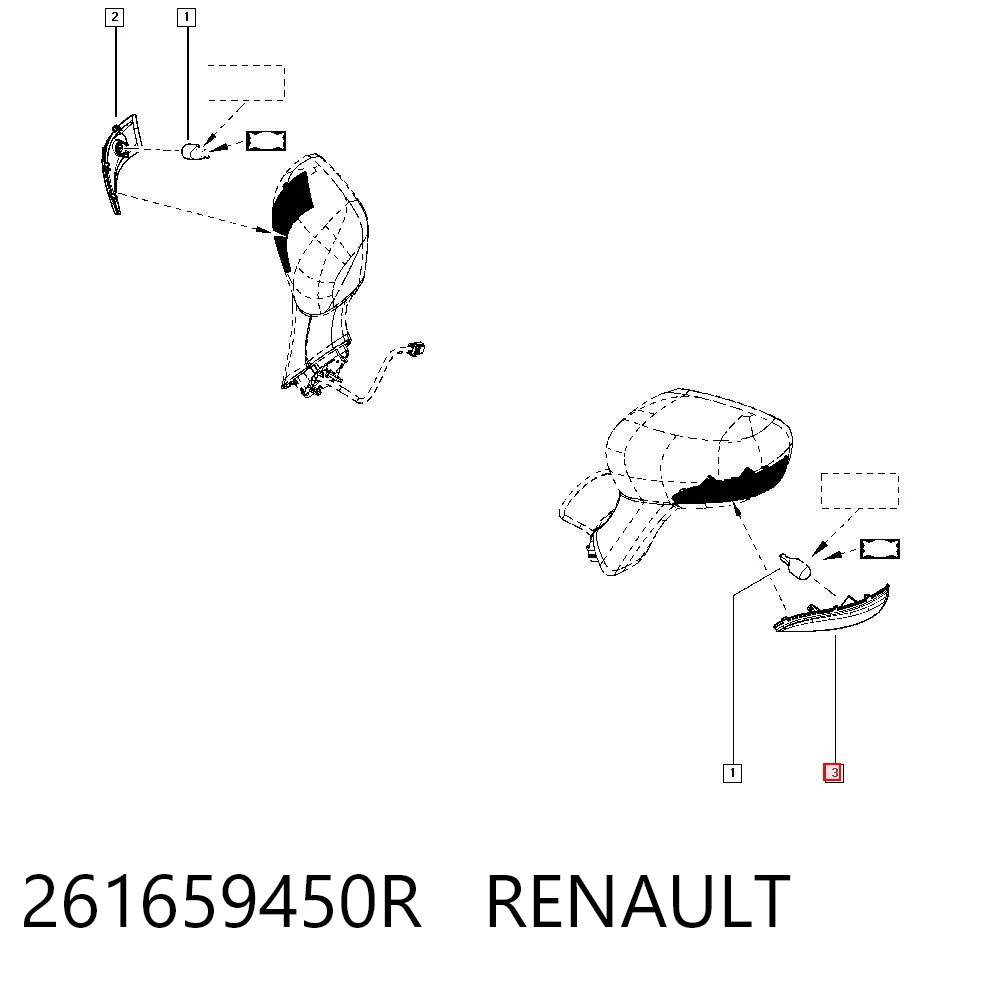 261659450R Renault (RVI) Luz intermitente de espejo retrovisor izquierdo