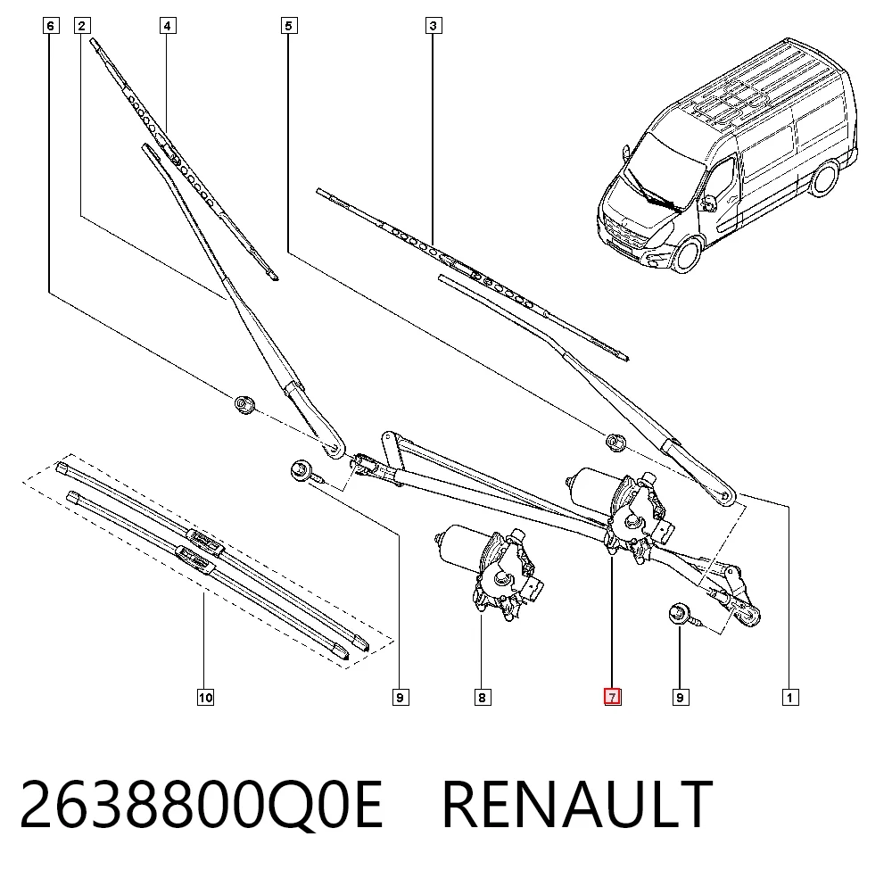 Comprar Trapezio del limpiaparabrisas Renault Master III FV a bajo precio