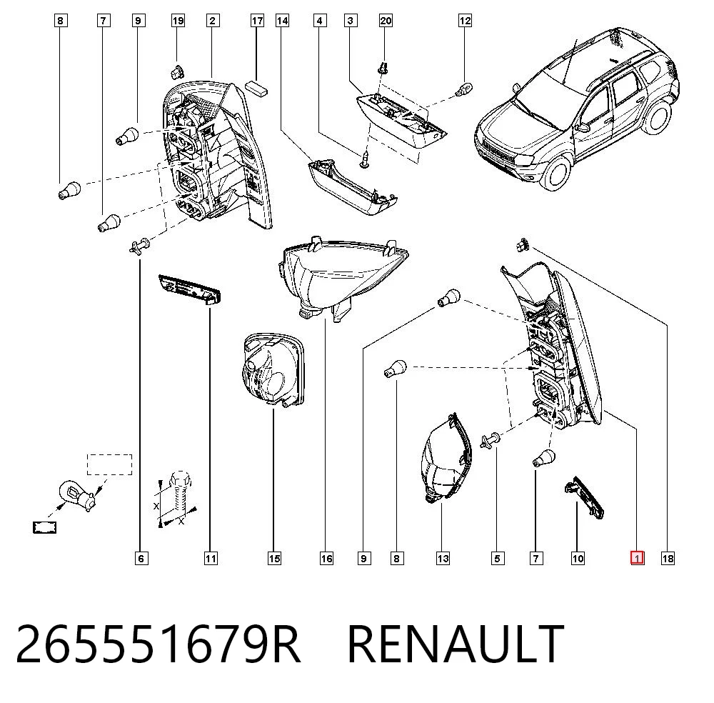 Piloto trasero izquierdo Renault DUSTER I
