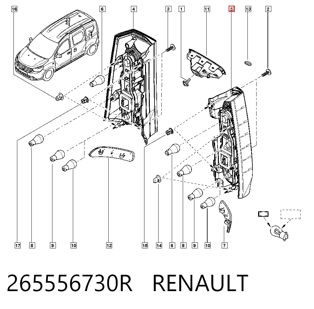 265556730R Renault (RVI) Piloto trasero izquierdo