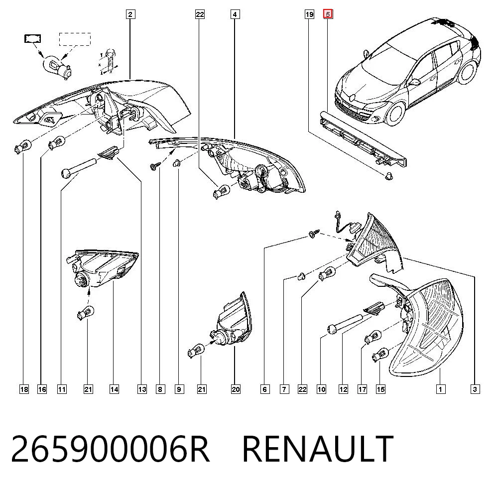 265900006R Renault (RVI) Luz central de freno