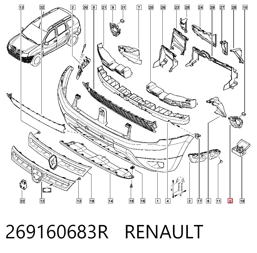 Montura de faro antiniebla izquierdo Nissan/Infiniti 269160683R precio, desde 9,50 EUR