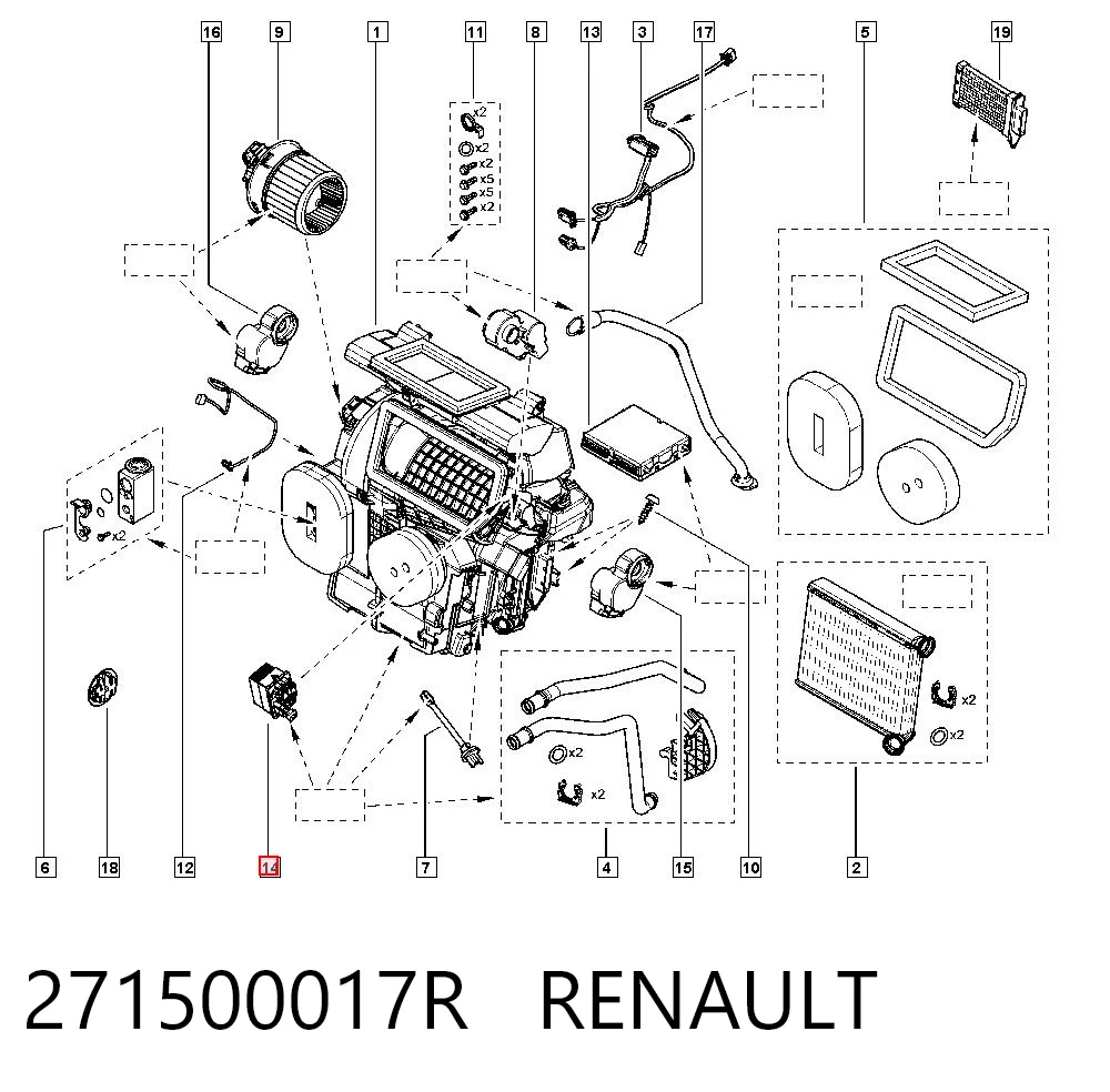 271500017R Renault (RVI) Resistencia de calefacción