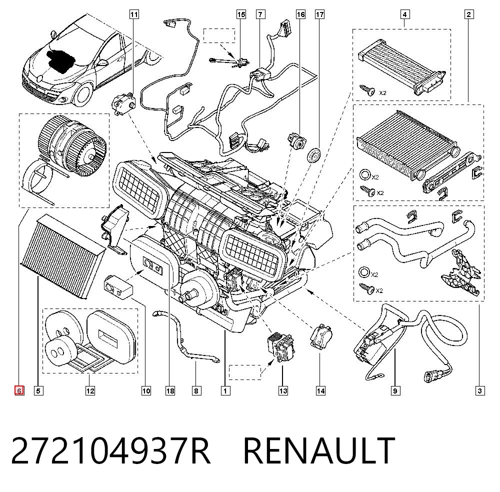272104937R Renault (RVI) Ventilador de habitáculo