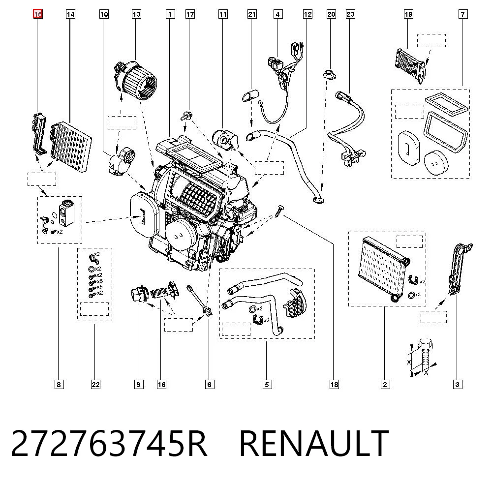 272763745R Renault (RVI) Cubierta del filtro de habitáculo
