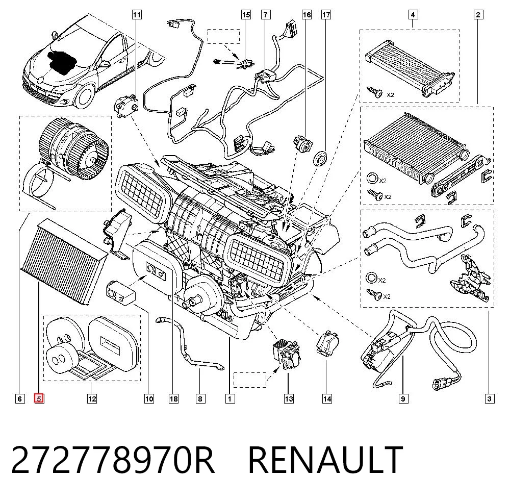 Filtro de habitáculo para Renault Megane BZ0, BZ1, B3
