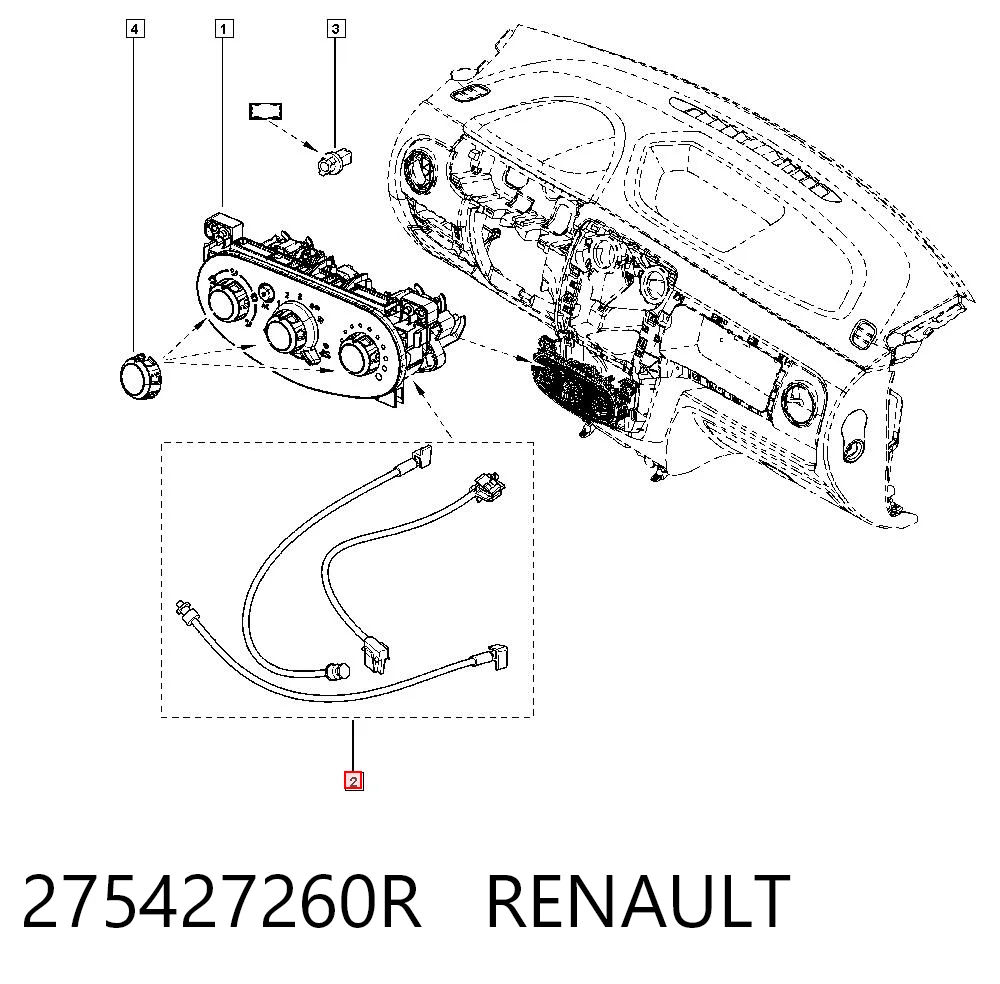 Cable de control de calefacción 275427260R RENAULT