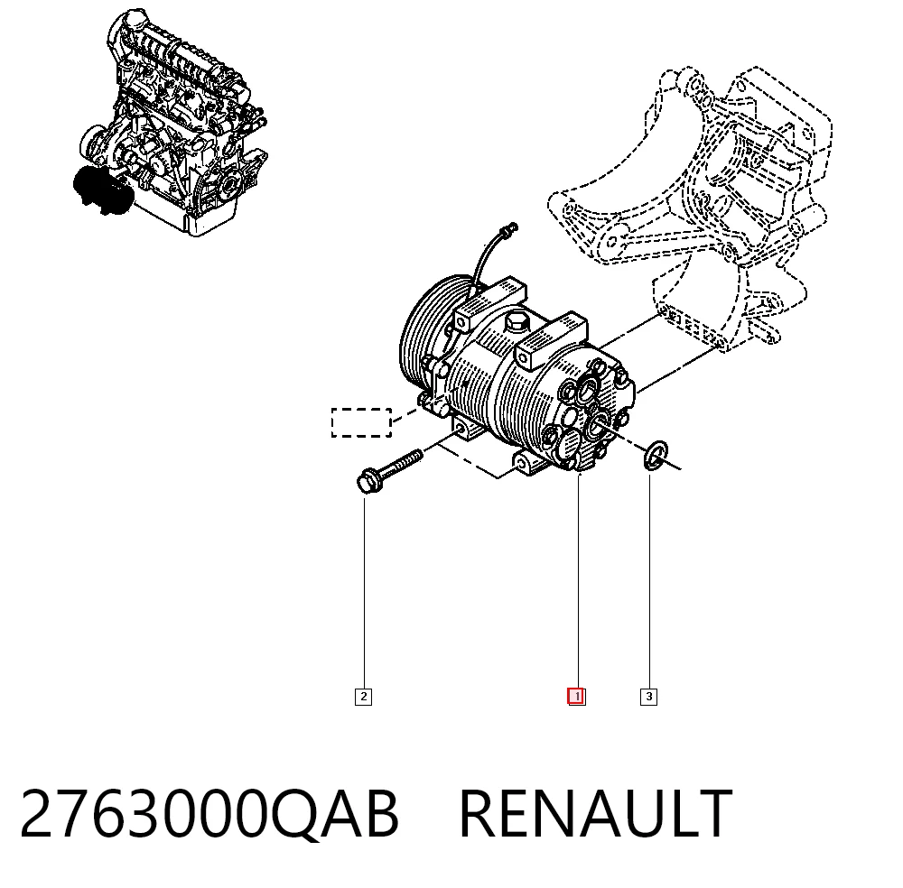 2763000QAB Renault (RVI) Compresor climatizador