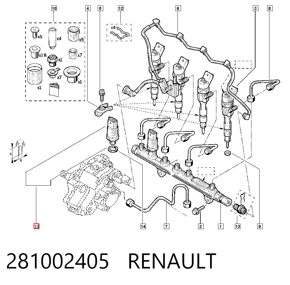 281002405 Renault (RVI) Sensor de presión de combustible