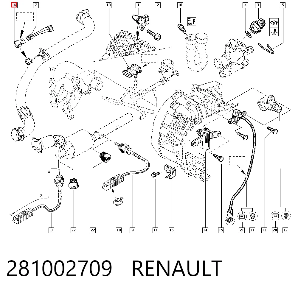 281002709 Renault (RVI) Sensor De Presion Del Colector De Admision