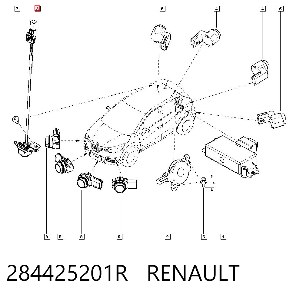 284425201R Renault (RVI) Cámara del sistema de visión