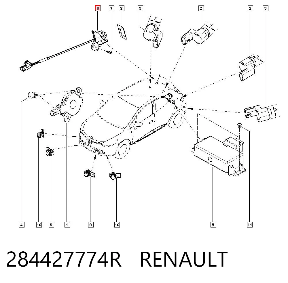 284427774R Renault (RVI) Cámara del sistema de visión
