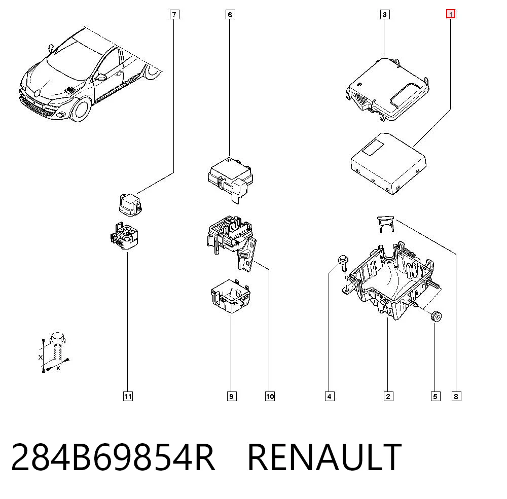 284B69854R Nissan/Infiniti Caja de relés y fusibles