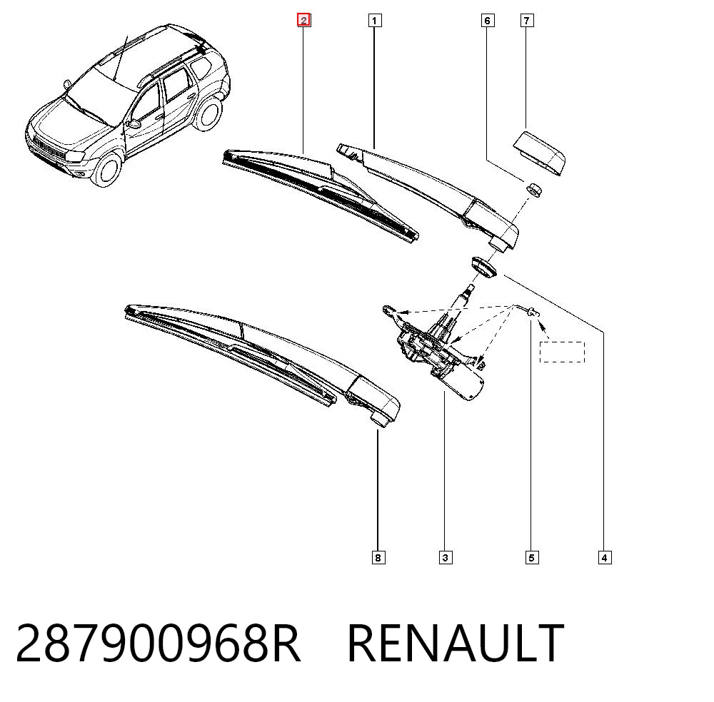 Comprar Escobilla del limpiaparabrisas trasero Renault DUSTER I HS a bajo precio