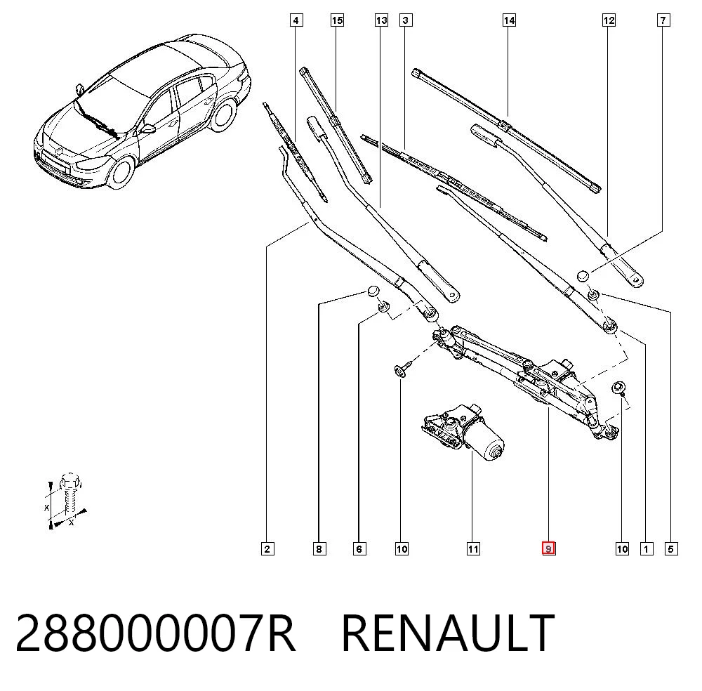 Comprar Trapezio del limpiaparabrisas Renault Megane III KZ0, KZ1 a bajo precio